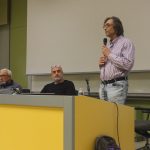 Università di Rimini, seminario sulle Crociere terapeutiche della Cento Fiori. Da sx D'Alessio, Mussoni, Ambrosani e Melotti